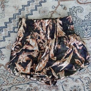 FP Movement by Free People Floral Athletic Shorts - Black and Brown
